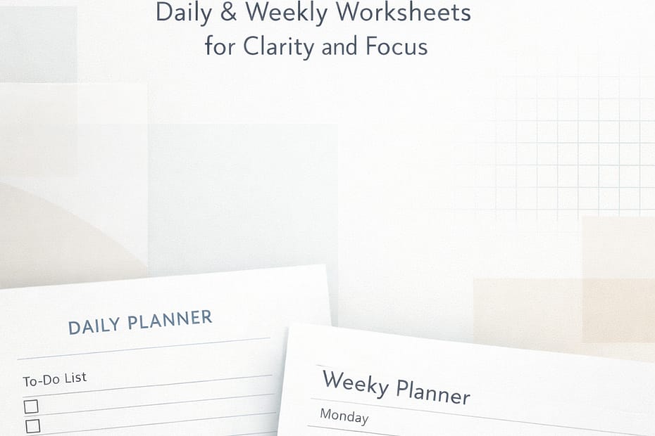 Clear Your Mind Printables Pack – Daily & Weekly Worksheets for Clarity and Focus (eBook)